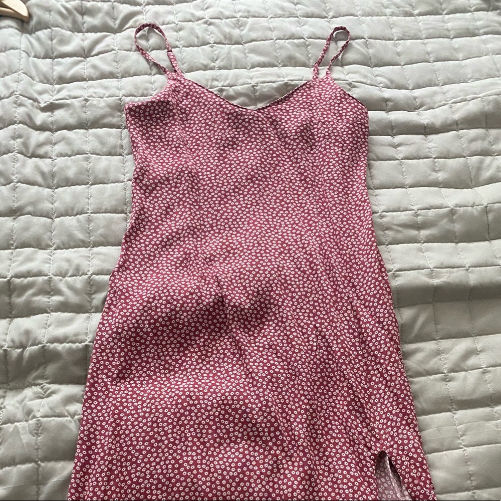 Abercrombie and Fitch - Red midi dress with side slit